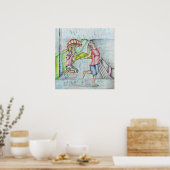 dansen met regen poster (Keuken)