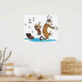 Dansen met Vinyl Phonograph Cute Hobbes Artwork Poster (Keuken)