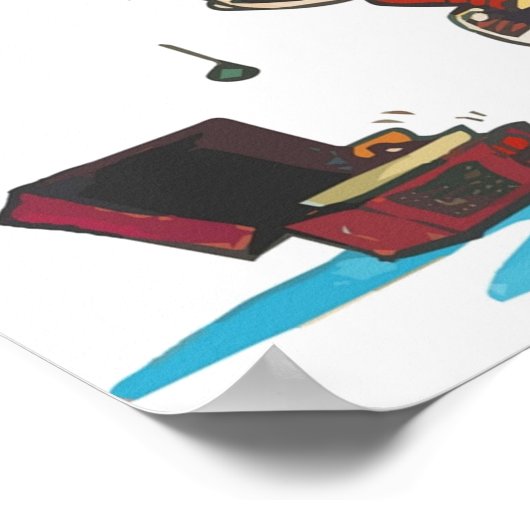 Dansen met Vinyl Phonograph Cute Hobbes Artwork Poster (Hoek)