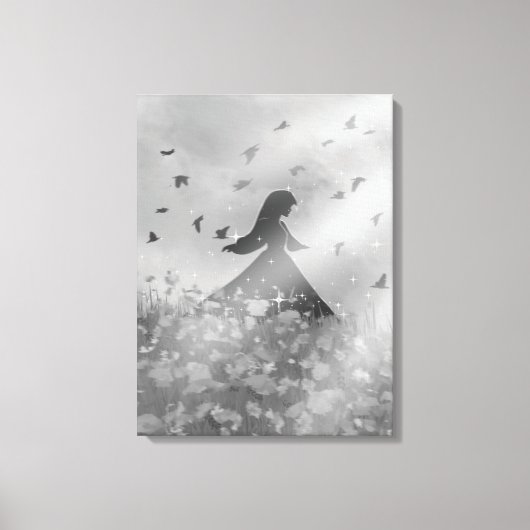 Dansen met vogels I Canvas Afdruk (Voorkant)