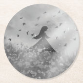 Dansen met vogels ronde kartonnen onderzetter (Voorkant)