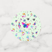 Dansen muziek van kleuren op groen confetti (Kleine voorkant)