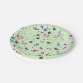 Dansen muziek van kleuren op groen papieren bordje (Gekanteld)