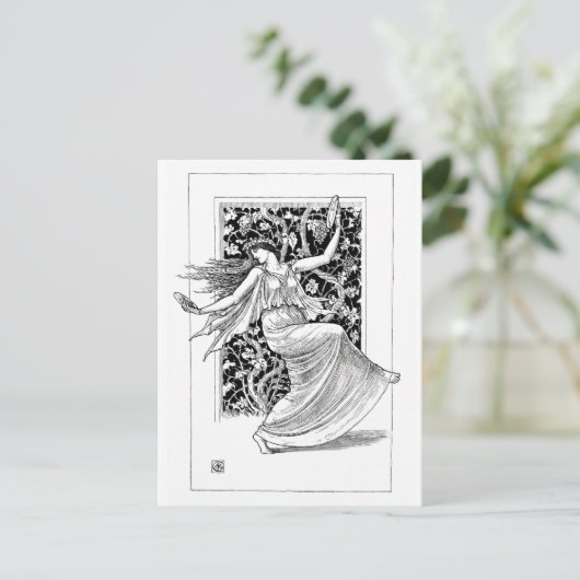 Dansen Nymph -  kunst in zwart-wit Briefkaart (Staand voorkant)