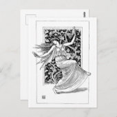 Dansen Nymph -  kunst in zwart-wit Briefkaart (Voorkant / Achterkant)