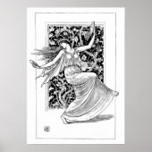 Dansen Nymph -  kunst in zwart-wit Poster (Voorkant)