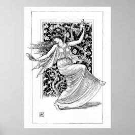 Dansen Nymph -  kunst in zwart-wit Poster