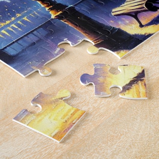 Dansen onder een straatlantaarnpuzzel legpuzzel (Zijkant)