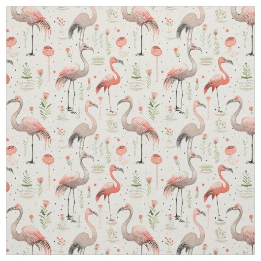 Dansen op Air: Whimsy Flamingo Stof (Swatch)