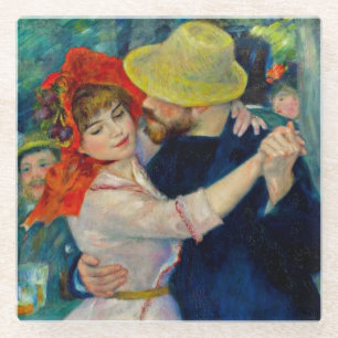 Dansen op Bougival Pierre Renoir Glazen Onderzetter