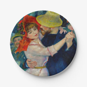 Dansen op Bougival Pierre Renoir Papieren Bordje