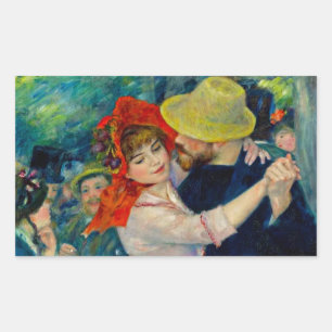 Dansen op Bougival Pierre Renoir Rechthoekige Sticker