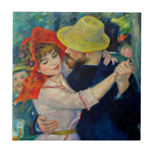 Dansen op Bougival Pierre Renoir Tegeltje