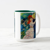 Dansen op Bougival Pierre Renoir Tweekleurige Koffiemok (Voorkant rechts)