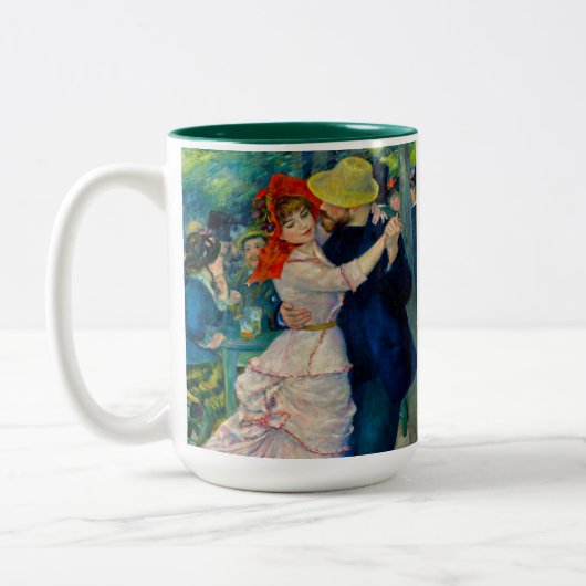 Dansen op Bougival Pierre Renoir Tweekleurige Koffiemok (Links)
