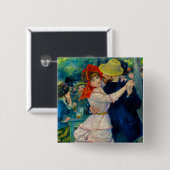 Dansen op Bougival Pierre Renoir Vierkante Button 5,1 Cm (Voorkant /achterkant)