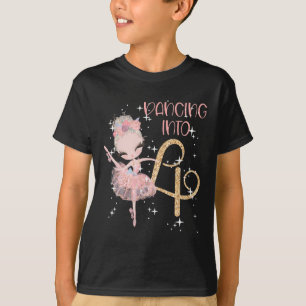 Dansen op de 4e verjaardag Girl Ballet Party Dance T-shirt