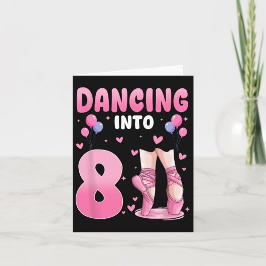 Dansen op de 8e verjaardag Ballet Dance 8 jaar oud Kaart (Voorkant)