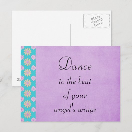 Dansen op de beat van je engelen vleugels briefkaart (Voorkant / Achterkant)