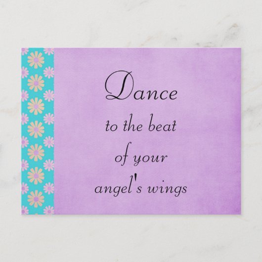 Dansen op de beat van je engelen vleugels briefkaart (Voorkant)