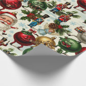 Dansen op de kerstman en magische Ornamenten Cadeaupapier (Hoek)