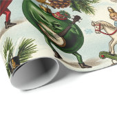 Dansen op de kerstman en magische Ornamenten Cadeaupapier (Rol Hoek)