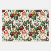 Dansen op de kerstman en magische Ornamenten Inpakpapier Vel (Voorkant 2)