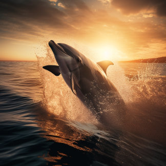 Dansen op de Morning Sun - Dolphin Jigzaag Puzzle Legpuzzel