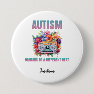 Dansen op een andere Beat. Autisme Bewustzijn Ronde Button 7,6 Cm