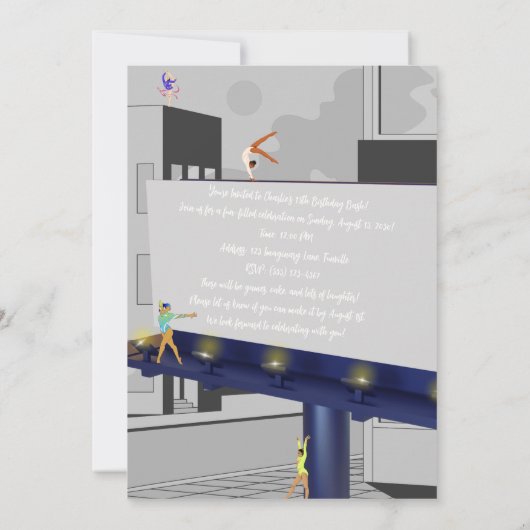 Dansen op een Dusting of Blush verjaardag Kaart (Achterkant)