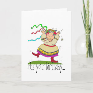 Dansen op een kleine verjaardag kaart
