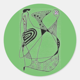 "Dansen op groen" Abstract Design Sticker