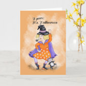 Dansen op Halloween Kaart (Gele Bloem)