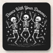 Dansen op Halloween Skeletten Bier Onderzetter (Voorkant)