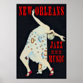 Dansen op Jazz Music Orleans Poster (Voorkant)