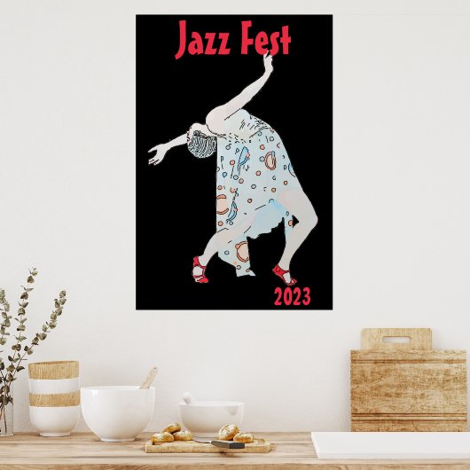 Dansen op Jazz, tekst toevoegen Poster (Keuken)