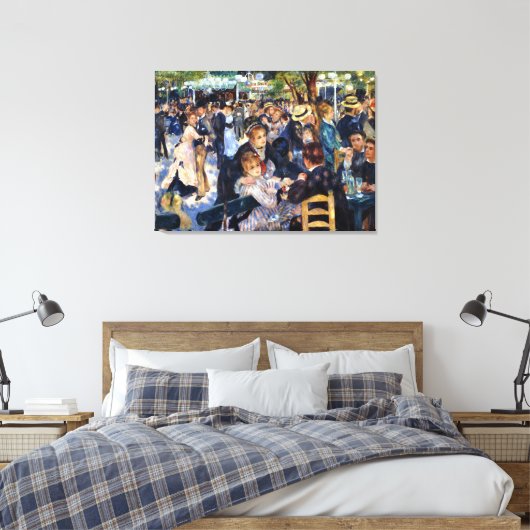 Dansen op Le Moulin de la Galette Renoir Fine Art Canvas Afdruk (Insitu (Slaapkamer))