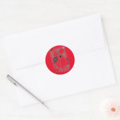 "Dansen op rood" Abstract design ticker Ronde Sticker (Envelop)