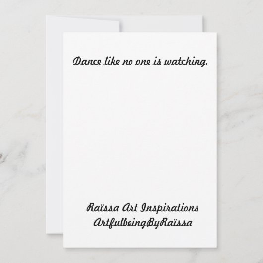 Dansen op Silver Clouds Bedankkaart (Achterkant)