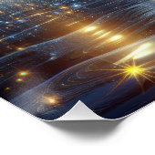 Dansen op zuiver water in een blauw meer perfect poster (Hoek)