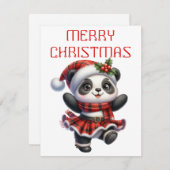 Dansen Panda Cub - Kerst Kaart (Voorkant / Achterkant)