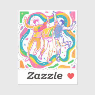Dansen Pride Rainbow Art Kleurrijke LGBTQ+ Sticker