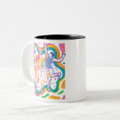 Dansen Pride Rainbow Art | Kleurrijke LGBTQ+ Tweekleurige Koffiemok (Voorkant links)