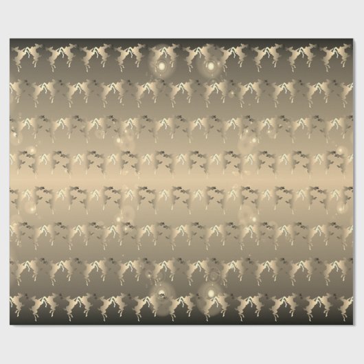 Dansen rendier Bord brons Cadeaupapier (Vlak)