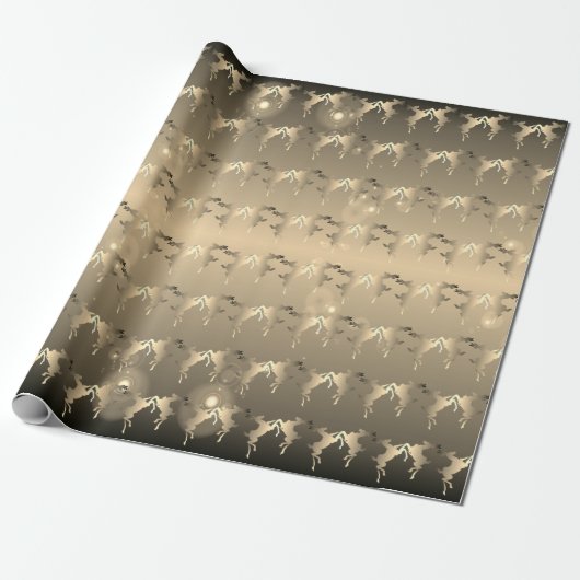 Dansen rendier Bord brons Cadeaupapier (Uitgerold)