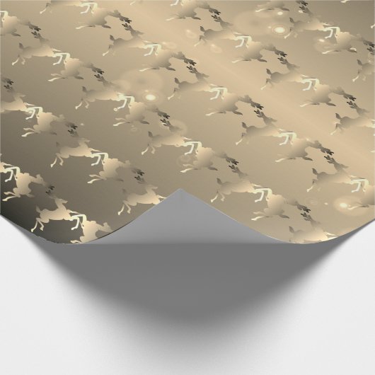 Dansen rendier Bord brons Cadeaupapier (Hoek)