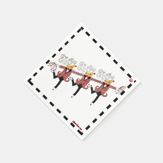 Dansen rendier cocktail servetten (Hoek)
