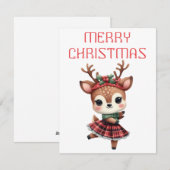 Dansen rendier kalf - kerst Kaart (Voorkant / Achterkant)
