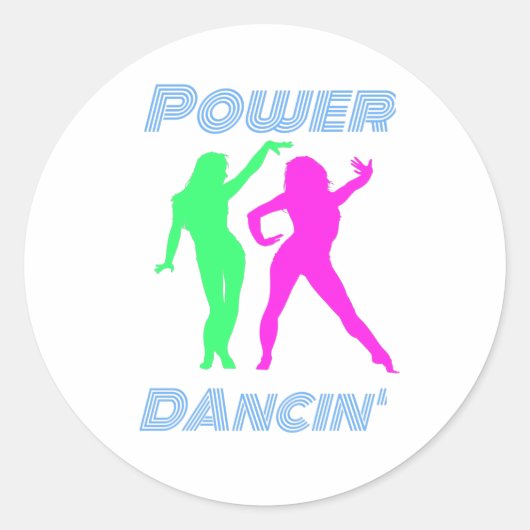 Dansen - Retro Power Dancin'Girls Ronde Sticker (Voorkant)