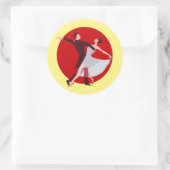 dansen ronde sticker (Tas)
